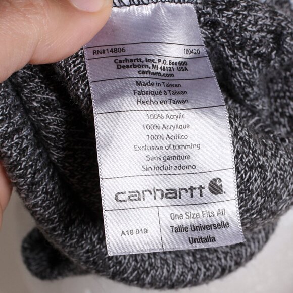 Carhartt Beanie Mens OS Gray Cuffed Knit Hat - Picture 5 of 6